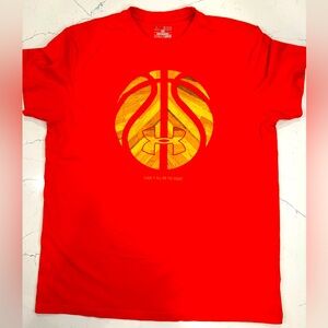 Men’s Orange Under Armour Shirt, Size Large